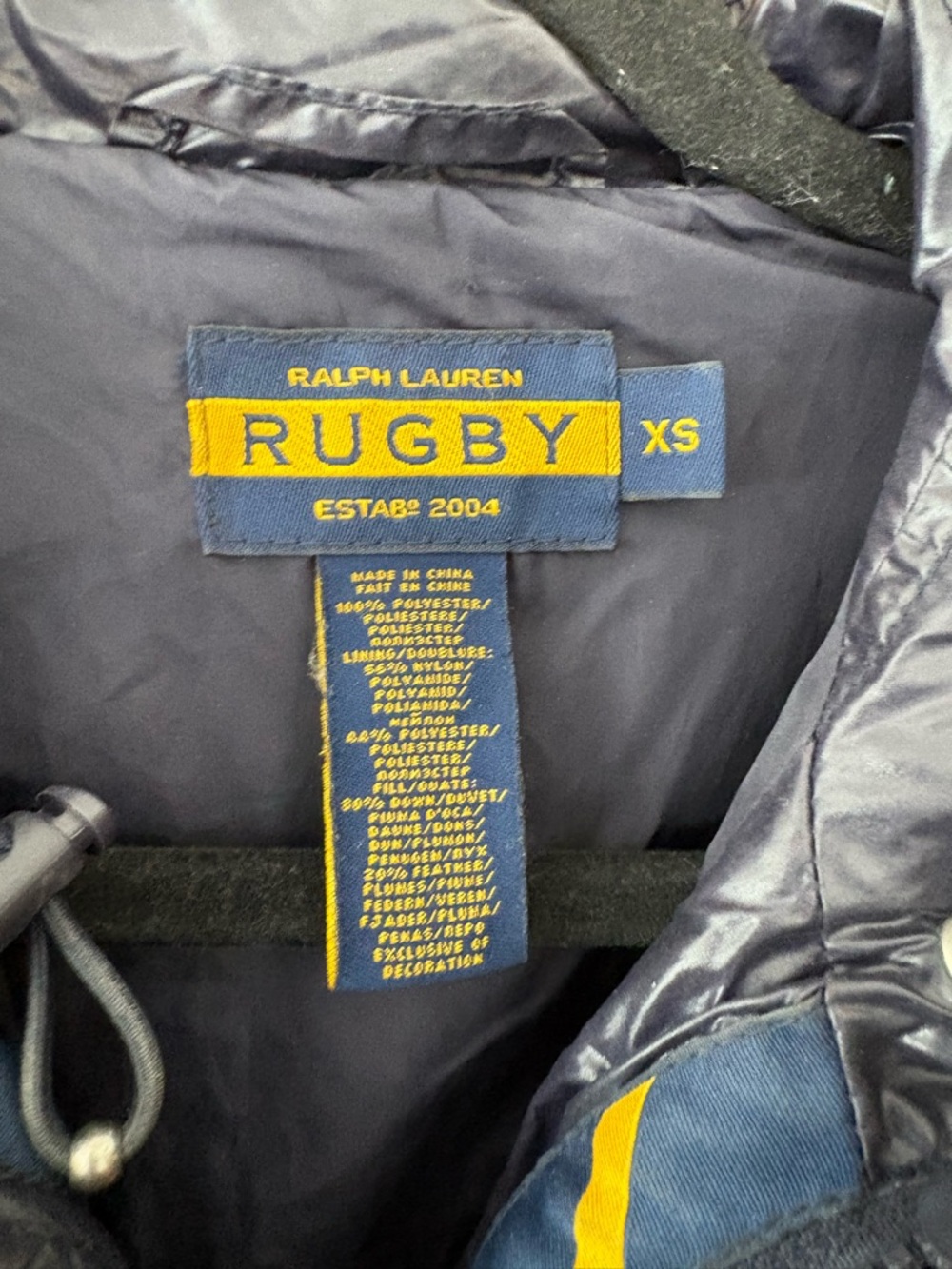 Vintage Ralph Lauren navy Rugby Puffer Jacket XS - Picture 2 of 11